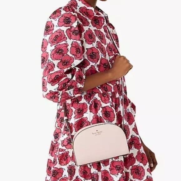 Kate Spade Perry Saffiano Leather  Dome Crossbody Bag, Chalk Pink - Picture 3 of 5